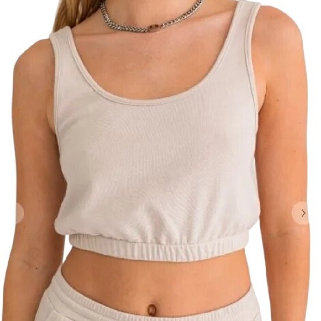 Le Lis Collection Tank Top Size Medium Cropped Sleeveless Gray Sporty Athleisure